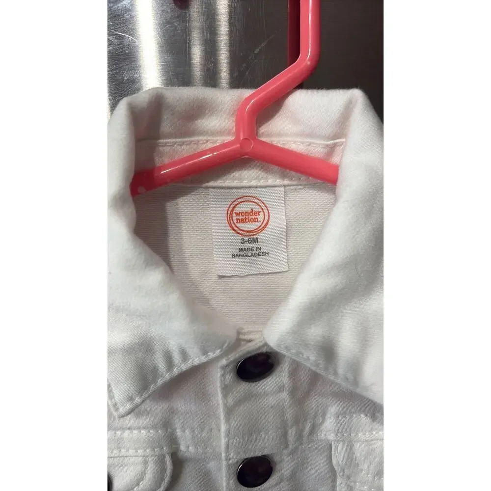White Denim Jacket - Wonder Nation - 3-6mo